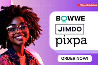 design a professional pixpa, jimdo, bowwe website for your business