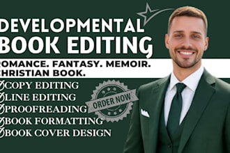 developmental edit psychology thriller, romance manuscript, book editor