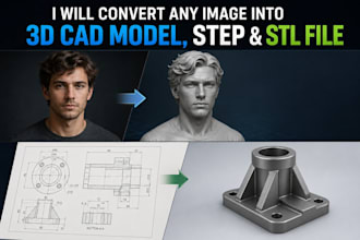 convert any image into 3d cad model, step and stl file