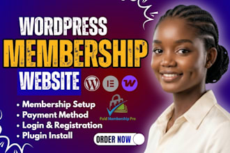 build, customize ultimate member membership website with wordpress elementor pro