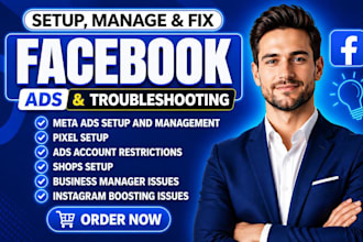 setup and fix meta ads, facebook business manager, and ad account restrictions