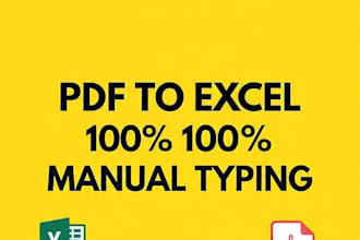convert PDF to excel, jpg to excel and accurate data entry