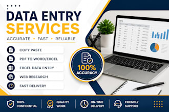 do accurate data entry, copy paste, typing
