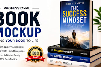 design product mockup, realistic 3d book cover and ebook mockups for KDP