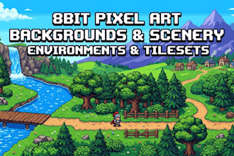 do 8bit 2d pixel backgrounds scenery tilesets environment landscapes assets
