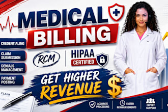handle medical billing and rcm services like credentialing,claims, denials