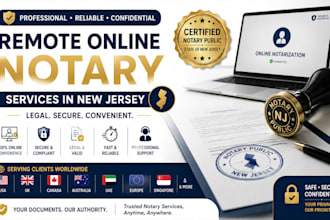 provide remote online notary services in new jersey for legal documents