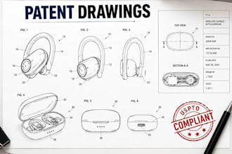 create patent drawings, patent illustrations and uspto patent figures