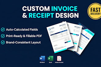professionally create, make and design invoice, receipt, bill forms