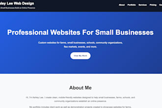 create a professional website for your small business