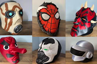 sculpt 3d helmet, 3d mask stl  print and paint custom 3d model for 3d printing