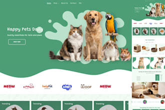 pet shopify store, pet website, shopify pet store, cat animal pet store