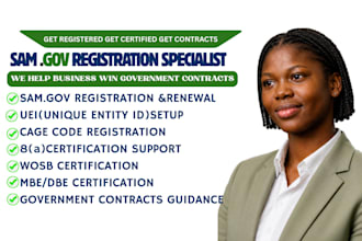 register your sam gov registration ,uei, cage code, 8a, wosb, mbe certifications