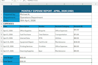 design an excel budget and expense tracker