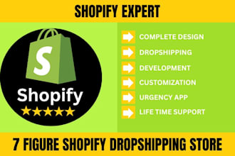 create a 7 figure shopify dropshipping store and website development