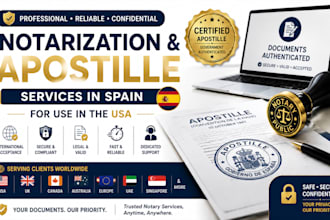 notarize and apostille your documents in spain and ship to the USA