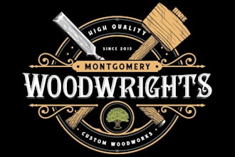 design a professional woodworking logo for carpentry businesses