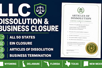dissolve us llc, close ein, file llc dissolution and file article of dissolution
