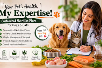 be your professional pet nutritionist for healthy diet planning