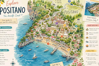 design custom illustrated travel maps and tourism guide maps for destinations