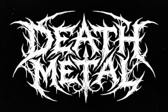 design technical death metal for your logo and name