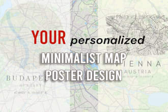 design a custom minimalist map poster of any city or area