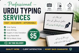 do urdu typing and translation work