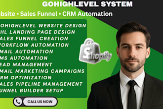 build gohighlevel sales funnel website CRM automation system landing page