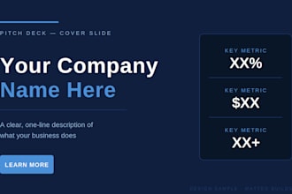design a professional business presentation or pitch deck
