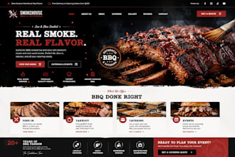 design BBQ restaurant catering food website