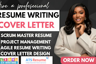 create a scrum master, project management resume, pmp, agile resume, coverletter