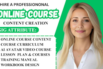 create fast track online course content, video course, ai avatar video course