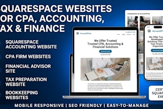 design CPA accountant financial advisor squarespace website