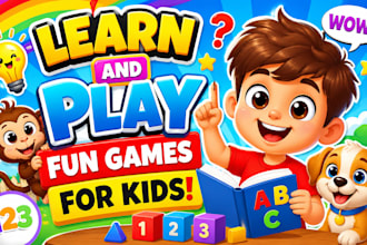 create colorful kids youtube thumbnail design