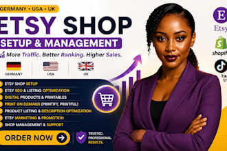 setup german etsy shop traffic etsy seo listing digital product etsy plus pod