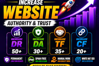 increase dr da pa tf cf of your website by seo backlinks