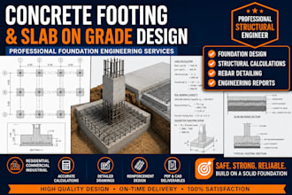 do concrete footing and slab on grade foundation calculation engineering