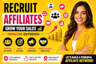recruit targeted affiliates and influencers to grow your affiliate program