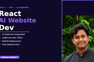 build your website in react js with ai integrations and free deployment