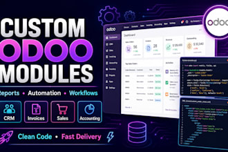 develop custom odoo modules, fix bugs, reports and automate workflows