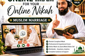 be your online imam for your online nikah muslim marriage