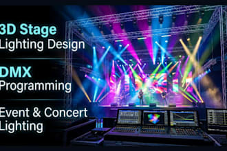 program dmx lighting show and create custom stage lighting setup for event show