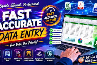 do data entry,manual data entry,typing work,copywriting,formatting,pdf to excel