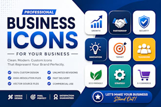 design professional and modern business icons for your brand