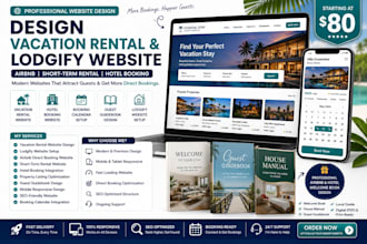 design vacation rental website, lodgify website, airbnb, short term, let rental