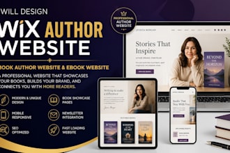 design wix author website, book author website and ebook website