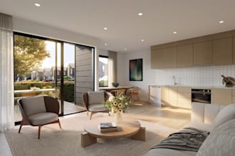 redesign open plan interior, detached house visualization,3d apartment rendering