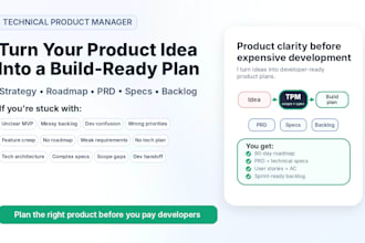 be your technical product manager and product strategist