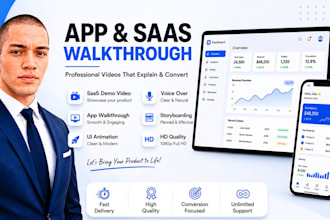 create a professional saas demo video app walkthrough  software explainer video