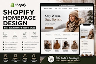 design a high converting shopify homepage for your shopify store, shopify store